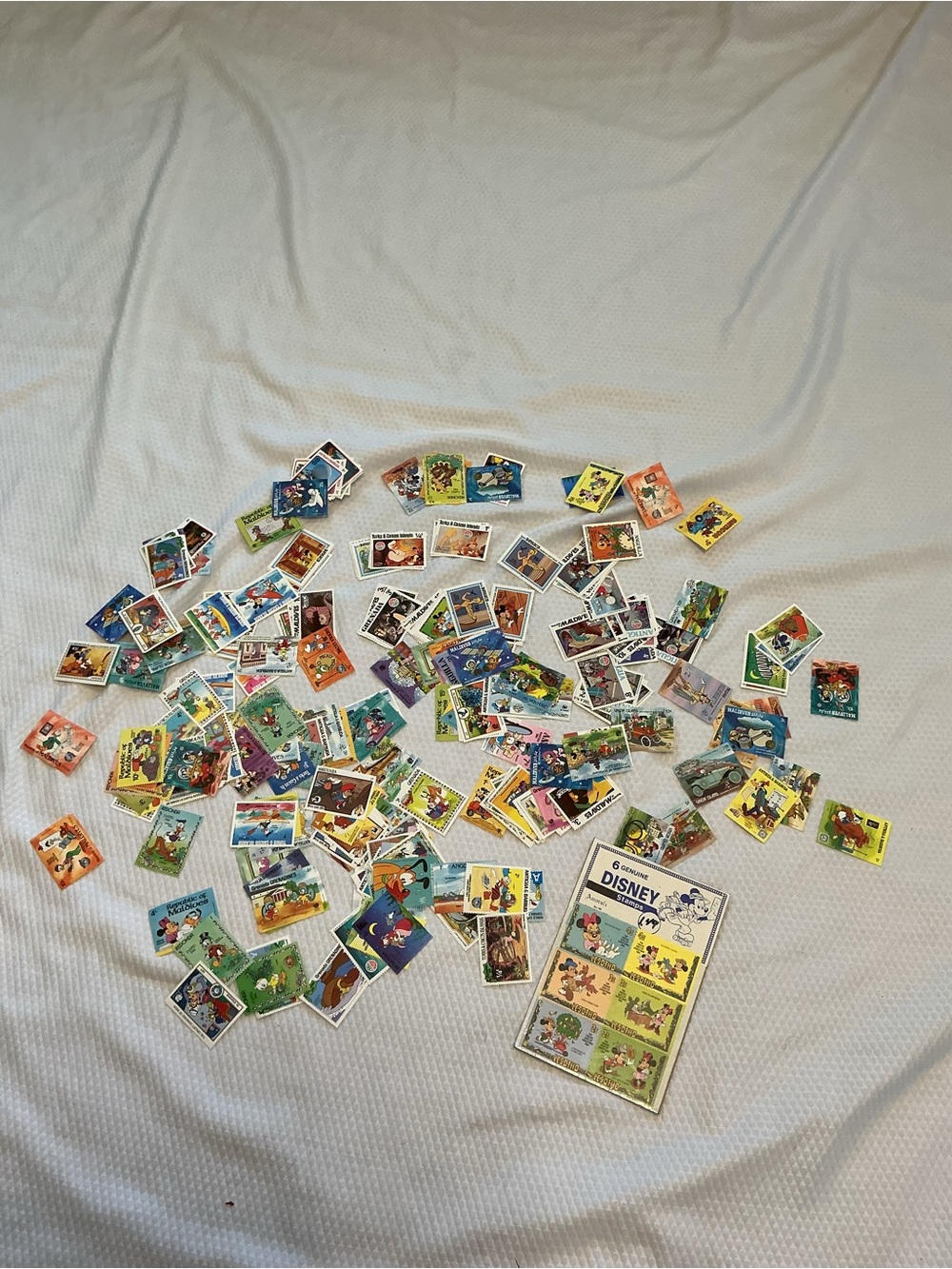 Disney Colorful Vintage Character stamps Set - Blue, Yellow, Green, Red